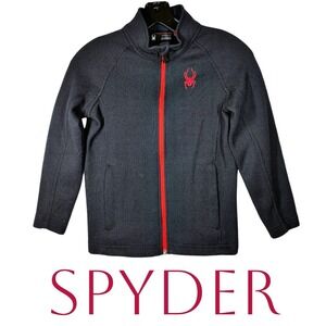 Spyder Full Zip Insulating Snow Jacket Black Outdoor Activewear Youth 7/8
